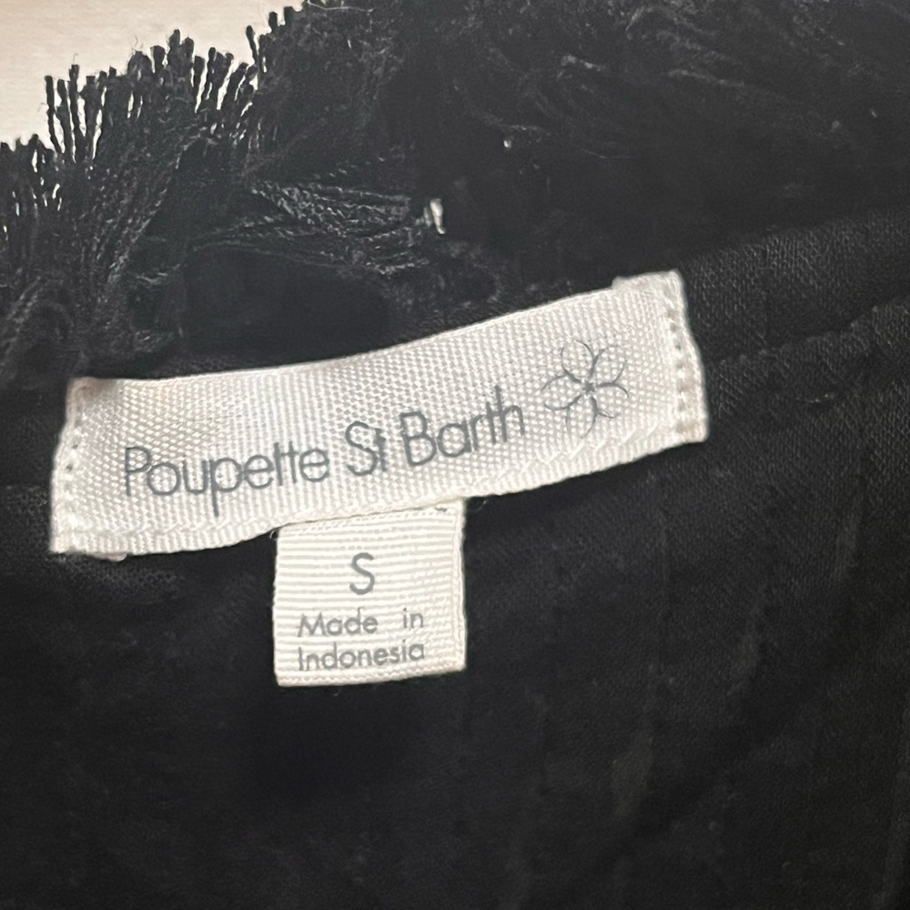 Poupette St. Barth Elegant Black Fringe Top